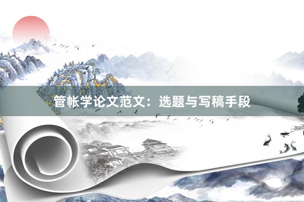 管帐学论文范文:选题与写稿手段